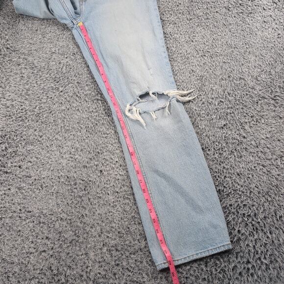 Abercrombie & Fitch Jeans Women 2 Blue 90s Straight Ultra High Rise Distressed - Picture 8 of 10